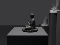 Buddha statue in Black, side profile