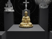 Buddha statue in Gold, front view