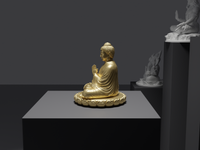 Buddha statue in Gold, side profile