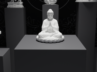 Buddha statue, front view, close