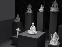 Seated Buddha statue with the Gods collection in the ONENULL studio