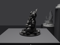 Ganesh murti statue in black, side profile, close
