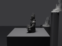 Hanuman statue in Black, side profile