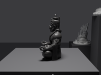 Hanuman statue in Black, side profile, close