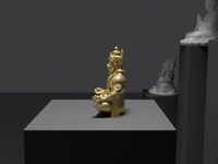 Hanuman statue in Gold, side profile