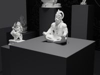 Hanuman statue, three-quarter view