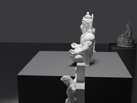 Hanuman statue, side profile, close