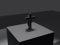 Jesus statue in Black, rear three-quarter view