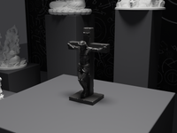 Jesus statue in Black, three-quarter view