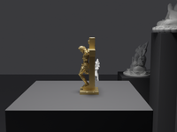 Jesus statue in Gold, side profile