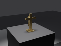 Jesus statue in Gold, rear three-quarter view