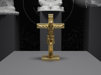 Jesus statue in Gold, front view, close