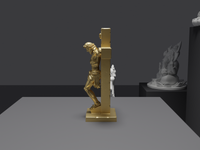 Jesus statue in Gold, side profile, close