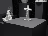 Jesus statue, three-quarter view