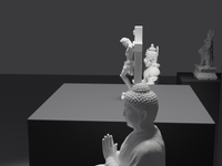 Jesus statue, side profile, close