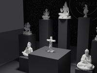 Jesus crucifix statue with the Gods collection in the ONENULL studio