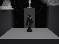Krishna statue in Black, front view