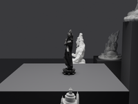 Krishna statue in Black, side profile