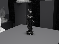 Krishna statue in Black, three-quarter view
