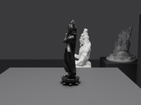 Krishna statue in Black, side profile, close