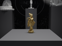 Krishna statue in Gold, front view