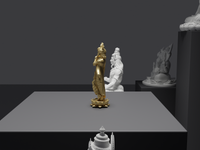 Krishna statue in Gold, side profile