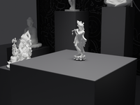 Krishna statue, three-quarter view