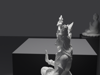 Krishna statue, side profile, close