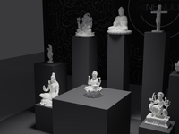 Lakshmi murti statue with the Gods collection in the ONENULL studio