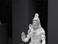 Shiva statue, detail of the face and hands