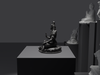 Shiva statue in Black, side profile