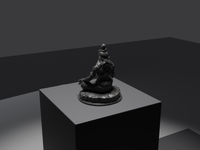 Shiva statue in Black, rear three-quarter view