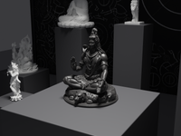 Shiva statue in Black, three-quarter view