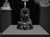 Shiva statue in Black, front view, close