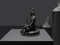 Shiva statue in Black, side profile, close