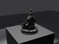 Shiva statue in Black, rear three-quarter view, close