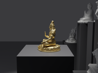 Shiva statue in Gold, side profile