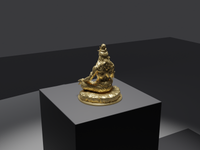 Shiva statue in Gold, rear three-quarter view