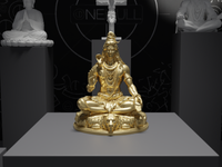 Shiva statue in Gold, front view, close