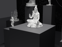 Shiva statue, three-quarter view