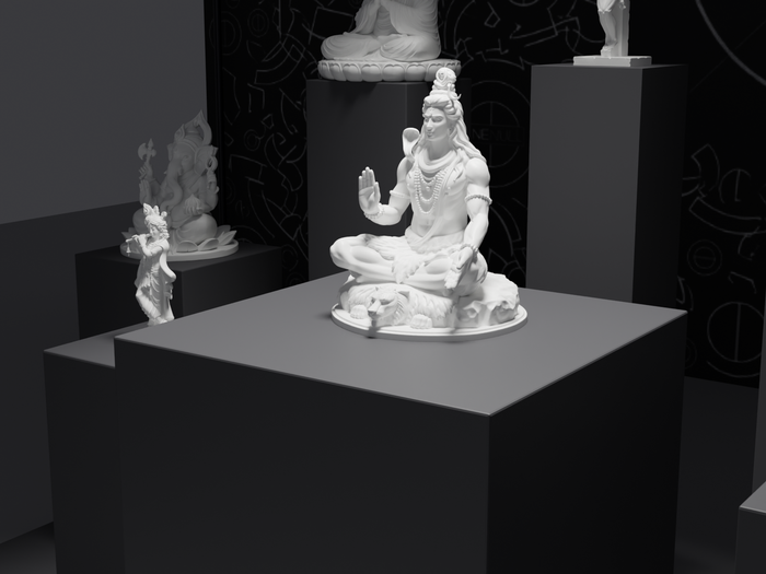Shiva statue, three-quarter view