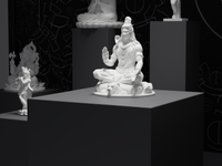 Shiva statue, close detail of the face and hands