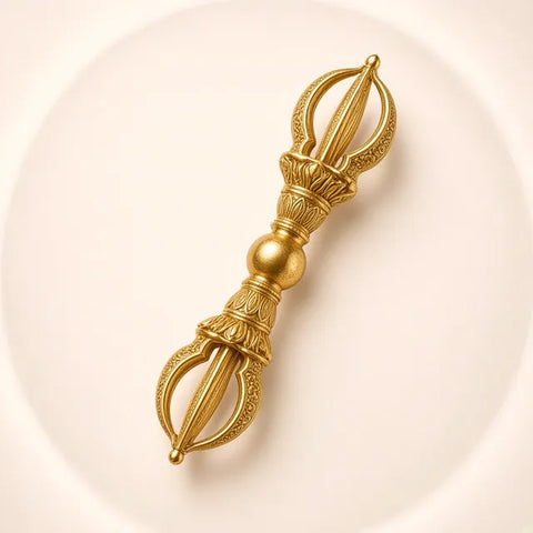 The vajra (bajra) of Buddha, in gold