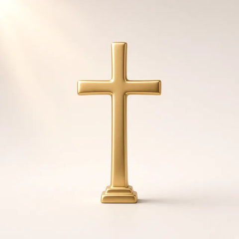 The cross of Jesus, in gold