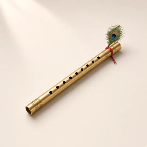 The flute of Krishna, in gold