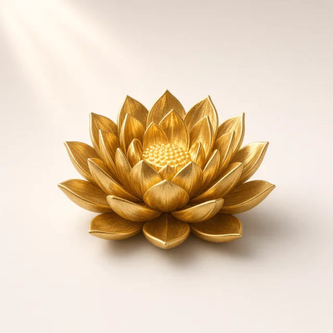 The lotus of Lakshmi, in gold